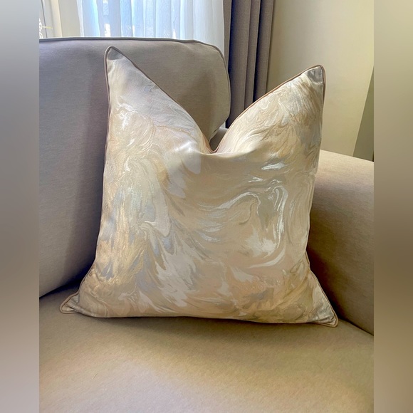 hand made Other - - luxury Champagne and  sliver waves glam pillow.          Size 22 x22 inches